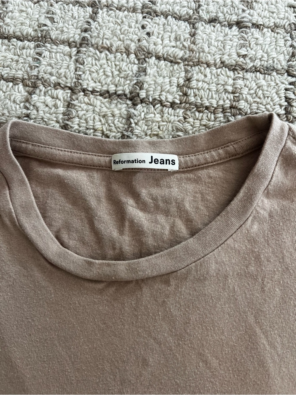 Reformation Jeans Short Sleeve Tee in Taupe Brown
